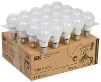 Лампа светодиодная 11Вт A60 шар 4000К нейтр. бел. E27 230В (уп.20шт) IEK LLE-A60-11-230-40-E27-20 купить оптом