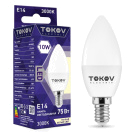 Лампа светодиодная 10Вт С37 3000К Е14 176-264В TOKOV ELECTRIC TKE-C37-E14-10-3K купить оптом