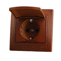 Розетка 1-м СП Mira 16А IP20 с заземл. с защ. крышкой керамика сосна LEZARD 701-0801-123 – купить по низкой цене. Низковольтное оборудование