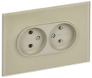 Розетка 2-м SKANDY 10А без заземл. без защ. шторок для плоской вилки SK-R03B беж. IEK SK-R20-10-K10