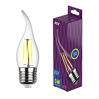 Лампа светодиодная филаментная PREMIUM (FILAMENT) 5Вт FC37 свеча на ветру 2700К тепл. E27 480лм REV 32428 7 купить оптом