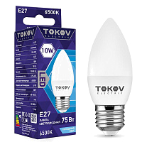 Лампа светодиодная 10Вт С37 6500К Е27 176-264В TOKOV ELECTRIC TKE-C37-E27-10-6.5K купить оптом