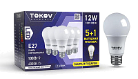 Набор ПРОМО лампа светодиодная 12Вт А60 4000К Е27 176-264В (Promo 5+1 шт) TOKOV ELECTRIC Promo-A60-E27-12-4K купить оптом