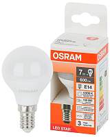 Лампа светодиодная LED Star 7Вт шар 4000К E14 600лм (замена 60Вт) OSRAM 4058075695955 купить оптом