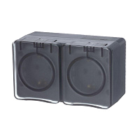 Розетка 2-м ОП AtlasDesign Profi54 16А IP54 250В с заземл. защ. шторки антрацит SE ATN544026 – купить по низкой цене. Низковольтное оборудование