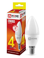 Лампа светодиодная LED-СВЕЧА-VC 4Вт 230В E14 3000К 360лм IN HOME 4690612030173 купить оптом
