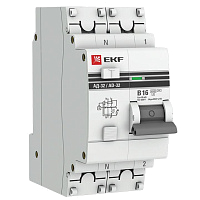 Выключатель автоматический дифференциального тока 2п (1P+N) B 16А 10мА тип AC 4.5кА АД-32 защита 270В электрон. PROxima EKF DA32-16-B-10-pro – купить по низкой цене. Автоматические выключатели