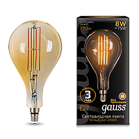 Лампа светодиодная филаментная Black Vintage Filament 8Вт A160 2400К E27 780лм 160х300мм Golden Gauss 149802008 купить оптом